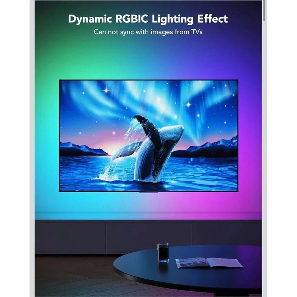 Govee TV LED Backlight, RGBIC Smart LED Strip Lights for 55-65 Inch TVs with BT